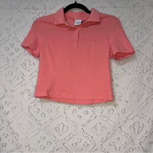 Outdoor Voices cropped polo shirt in a coral -Size S